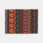 Dekorative Muster auf schwarzem Hintergrund in Afr Fleecedecke (Vorderseite (Horizontal))