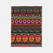 Dekorative Muster auf schwarzem Hintergrund in Afr Fleecedecke (Vorderseite)