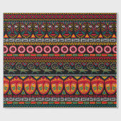 Dekorative Muster auf schwarzem Hintergrund in Afr Geschenkpapier (Flach)