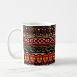 Dekorative Muster auf schwarzem Hintergrund in Afr Kaffeetasse