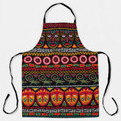 Dekorative Muster auf schwarzem Hintergrund in Afr Schürze (Vorderseite)