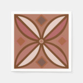 Dekorative Muster in rostigen Pinseln und Terracot Serviette (Vorderseite)