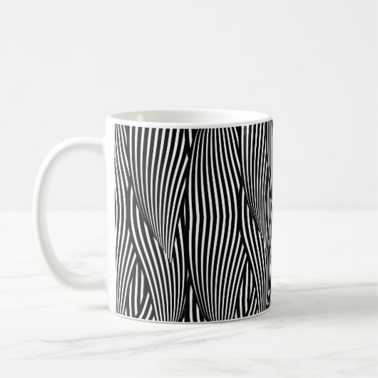 Dekorative nahtlose Muster-Wellen Kaffeetasse (Links)