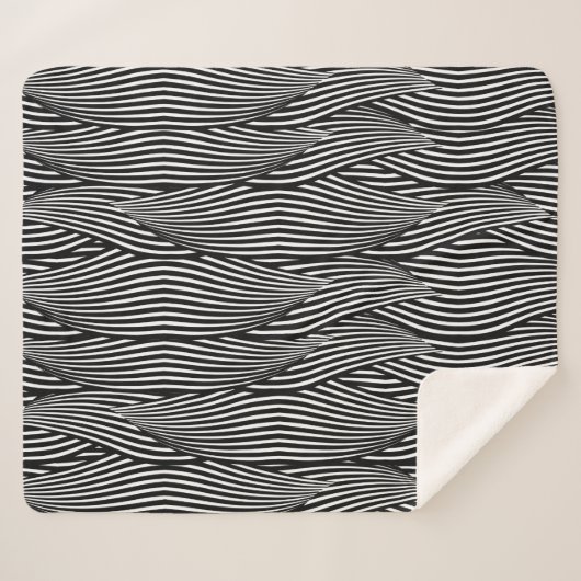 Dekorative nahtlose Muster-Wellen Sherpadecke (Vorderseite (Horizontal))