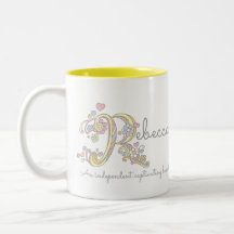 Dekorative Namen- und Bedeutungs-Tasse Rebecca