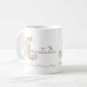 Dekorative Namensbedeutungs-Tasse Anastasias A Kaffeetasse (Vorderseite Links)