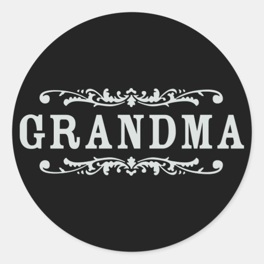 Dekorative Oma Runder Aufkleber (Vorderseite)
