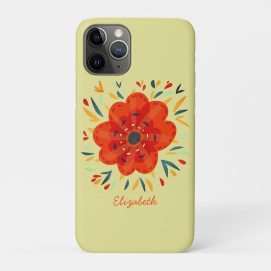Dekorative Orange Blume Abstrakt Botanischer Name Case-Mate iPhone Hülle (Rückseite)
