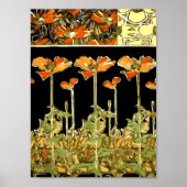 Dekorative (orange Blume) von Alphonse Mucha Vec Poster (Vorne)