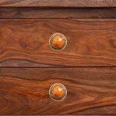 Dekorative Orange Brown Gold Scrollwork Orb Keramikknauf