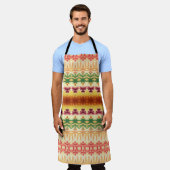 Dekorative Orange Green Schürze (Getragen)