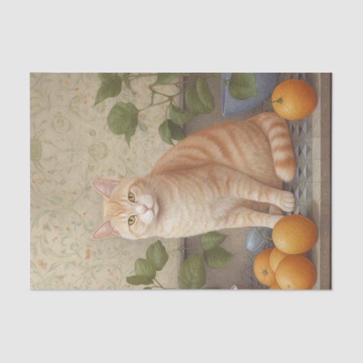 Dekorative Orange Tabby Cat Seidenpapier (Vorderseite)