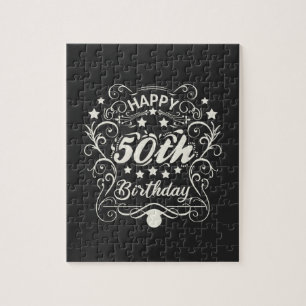 Dekorative Ornamentik Happy 50. Geburtstag. Puzzle
