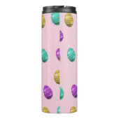 Dekorative Ostereier auf rosa Thermosbecher (Rückseite)