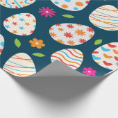 Dekorative Ostereier mit Blume und Blätter Geschenkpapier (Ecke)