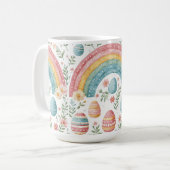Dekorative Ostereier Pastell Frühling Regenbogen T Kaffeetasse (Vorderseite Links)