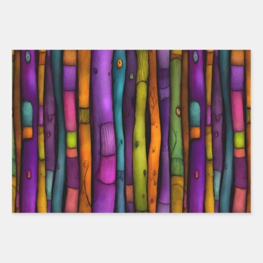 DEKORATIVE PAPIERBUCHSPINNEN SET GESCHENKPAPIER SET (Vorderseite 3)