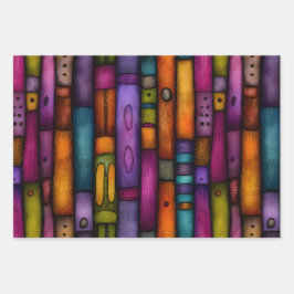 DEKORATIVE PAPIERBUCHSPINNEN SET GESCHENKPAPIER SET