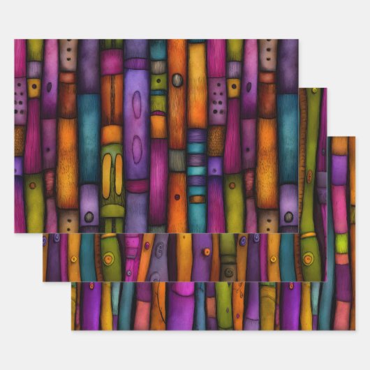 DEKORATIVE PAPIERBUCHSPINNEN SET GESCHENKPAPIER SET (Set)