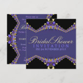 Dekorative Party Einladung des Lila Brautparty (Vorne/Hinten)