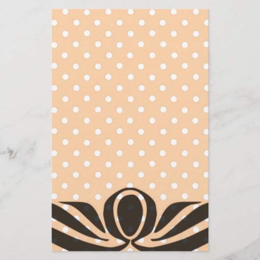 Dekorative Peach Polka Dots Briefpapier (Vorderseite)
