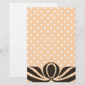 Dekorative Peach Polka Dots Briefpapier (Vorne/Hinten)