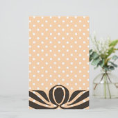 Dekorative Peach Polka Dots Briefpapier (Stehend Vorderseite)
