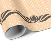 Dekorative Peach Polka Dots Geschenkpapier (Rolleneckpunkt)