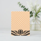 Dekorative Peach Polka Dots Postkarte (Stehend Vorderseite)