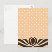 Dekorative Peach Polka Dots Postkarte (Vorne/Hinten)