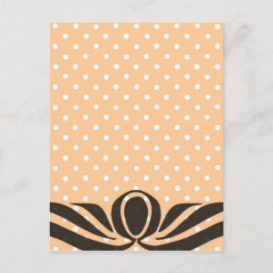 Dekorative Peach Polka Dots Postkarte