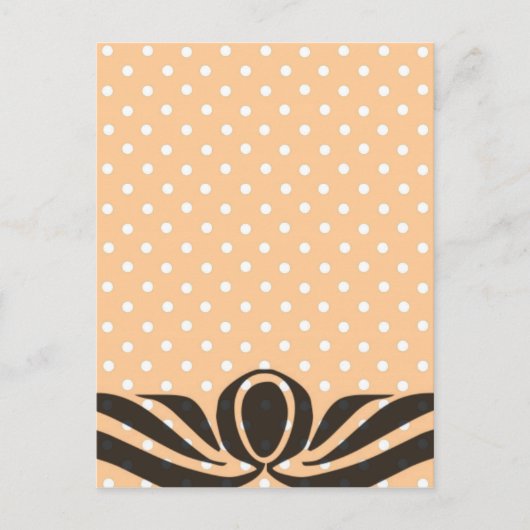 Dekorative Peach Polka Dots Postkarte (Vorderseite)