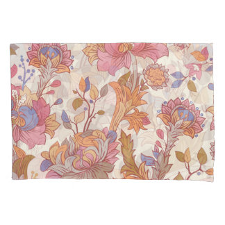 Dekorative Pfannkuchen: farbenfrohe Blumenmuster. Kissenbezug