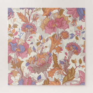 Dekorative Pfannkuchen: farbenfrohe Blumenmuster. Puzzle