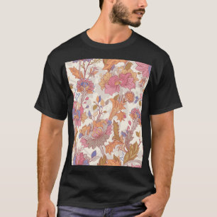 Dekorative Pfannkuchen: farbenfrohe Blumenmuster. T-Shirt