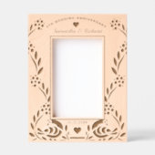 Dekorative Pfauenfloralhochzeit Geätzte Rahmen (Vorderseite)