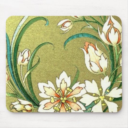 Dekorative Pflanze und Blume - Liebe Grün Mousepad (Vorne)