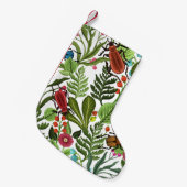 Dekorative Pflanze und Insekten: Nahtloses Design. Kleiner Weihnachtsstrumpf (Vorderansicht (hängend))