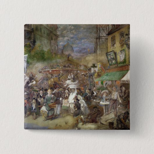 Dekorative Platte, die Paris darstellt Button (Vorderseite)