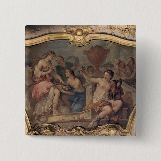 Dekorative Platte vom ovalen Salon Button (Vorderseite)