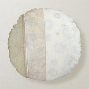 Dekorative Platten-Malerei in den neutralen Farben Rundes Kissen