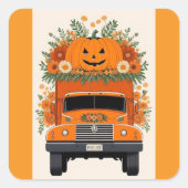 Dekorative Pumpkin Square Stickers (Vorderseite)
