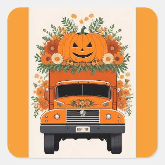 Dekorative Pumpkin Square Stickers (Vorderseite)