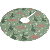 Dekorative Rentiere Polyester Weihnachtsbaumdecke (Schrägansicht)