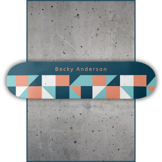 Dekorative Retro-Blöcke und Name Skateboard