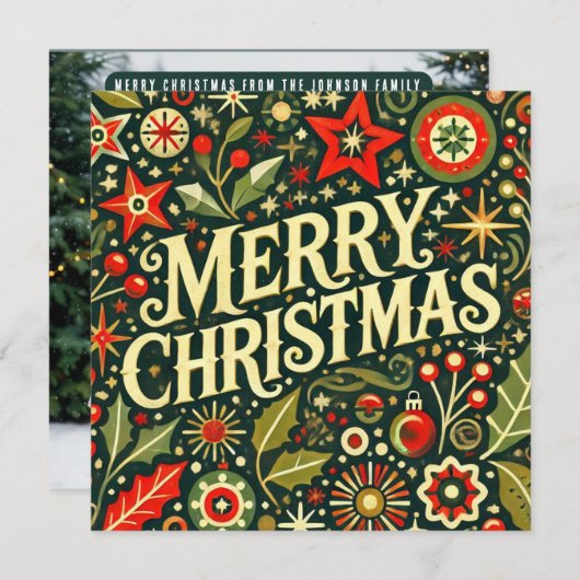 Dekorative Retro Frohe Weihnachten (Vorne/Hinten)