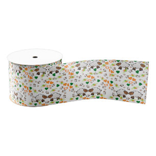 Dekorative Ribbon Teeth Orange Hearts Sheep Ripsband