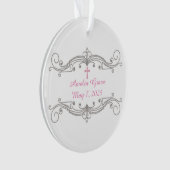 Dekorative Rolle-Verzierung, rosa Kreuz, religiös Ornament (Vorderseite)