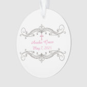 Dekorative Rolle-Verzierung, rosa Kreuz, religiös Ornament (Vorderseite)