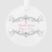 Dekorative Rolle-Verzierung, rosa Kreuz, religiös Ornament (Vorderseite)